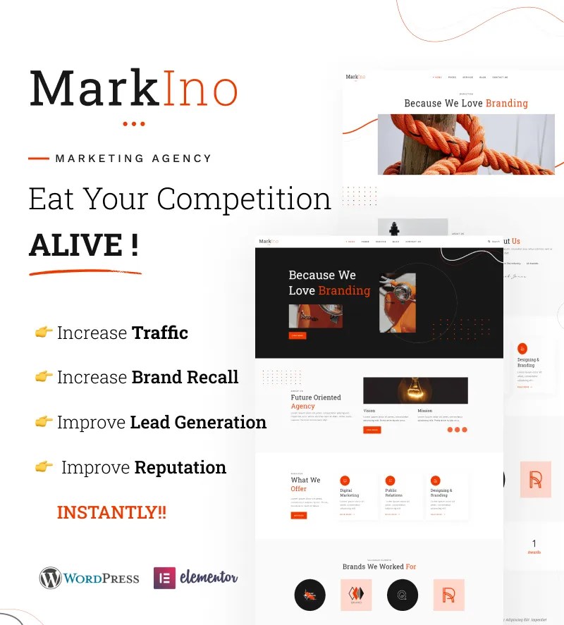 Best Free WordPress Theme for Digital Marketing Agency Markino Lite